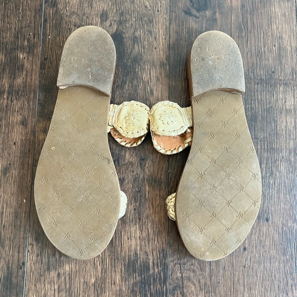 Gold Jack Roger Lauren sandals Sz 8 - Picture 3 of 4